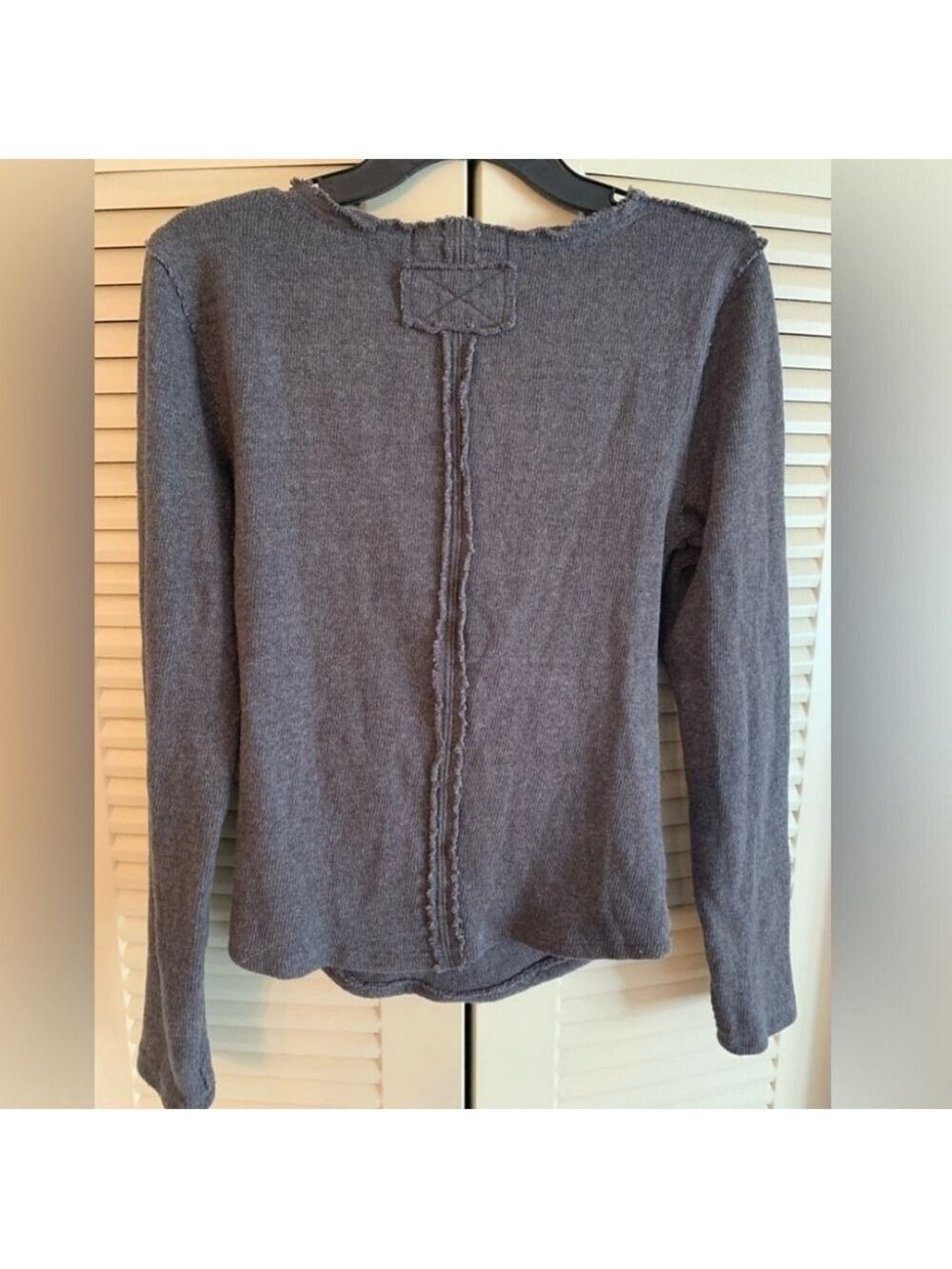 We The Free Charcoal V Neck Long Sleeve Top Medium #SW11 - Picture 4 of 13
